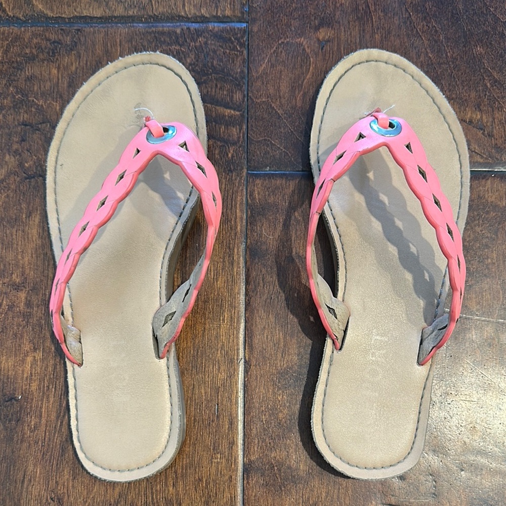 Pink and Tan Flip Flops/Sandals